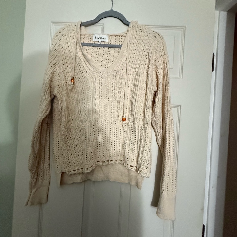 Heartloom Beige V-Neck Sweater